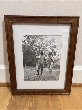 Threshold Brown Wood Picture Frame with White Mat